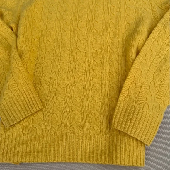 Ralph Lauren Wool & Cashmere Cable Knit Sweater in Yellow